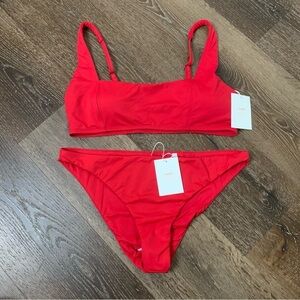 Andie Womens red Havana top/ cheeky bottom bikini swimsuit L